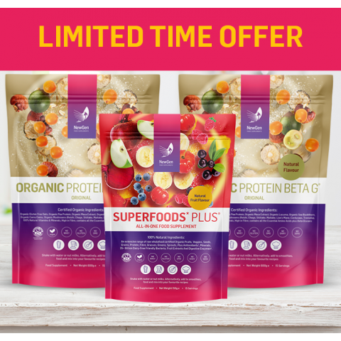 2 x Organic Protein Beta G and 1 x Superfoods Plus